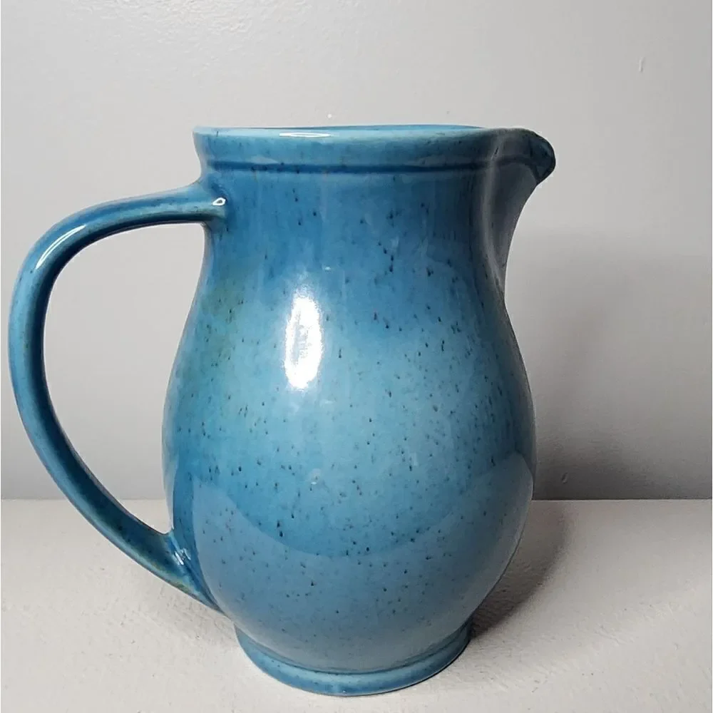 Vtg Hyalyn 905 USA Pottery Fruit Design Pitcher Canister 6 in